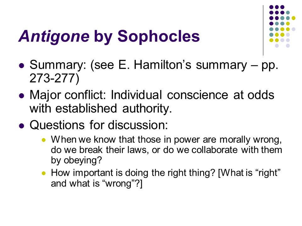 Right and Wrong in Antigone